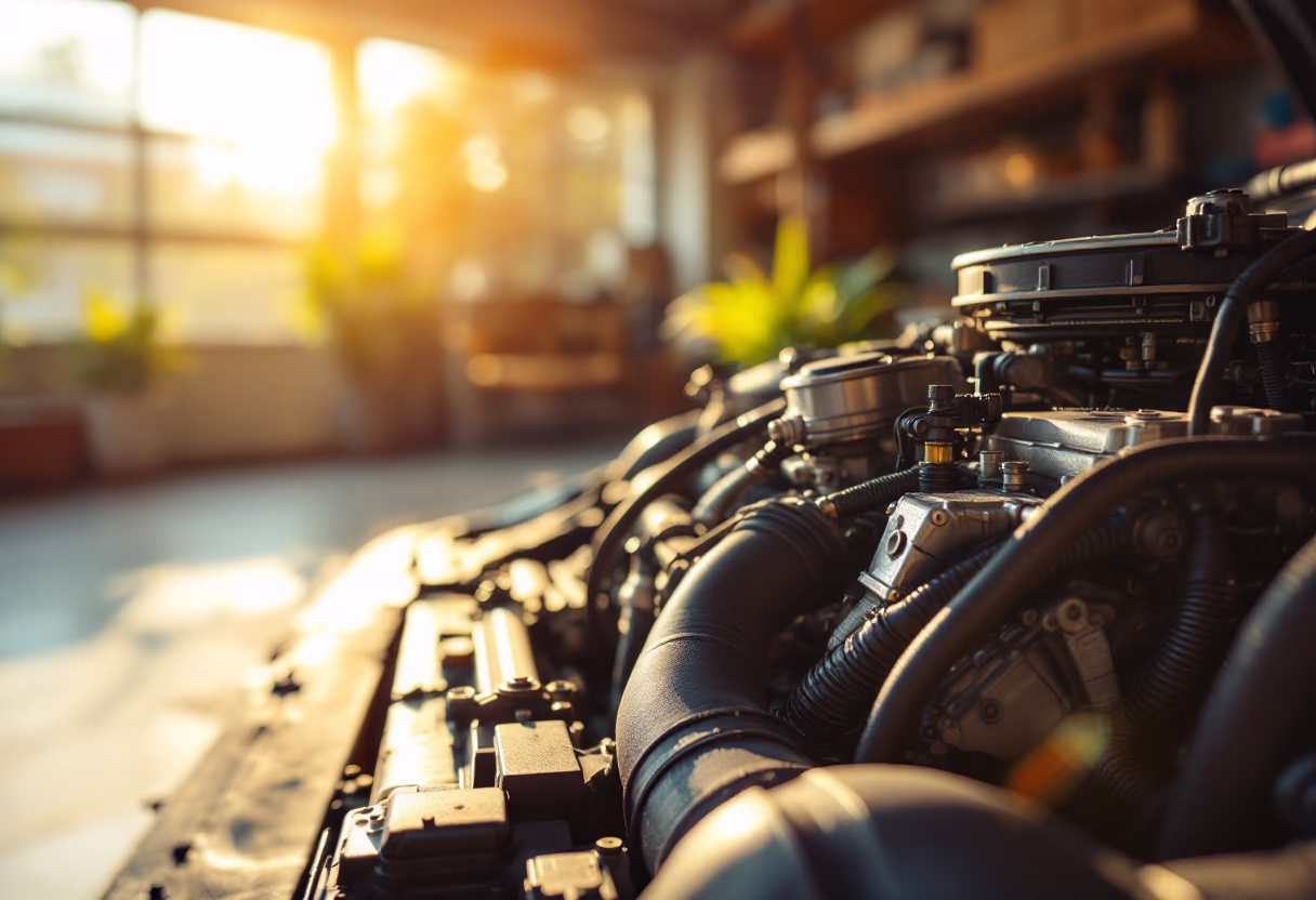 image of engine repair work